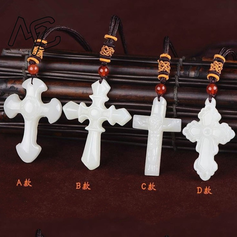 Luxury Gifts Jewelry & Watches Namfleg Mostar - Natural Chinês Branco Jade Rico Pingente