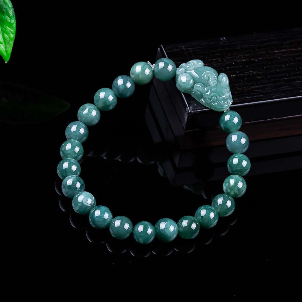 Jewelry & Watches Store - Pulseira Pixiu de Jadeíta Birmanesa Natural,