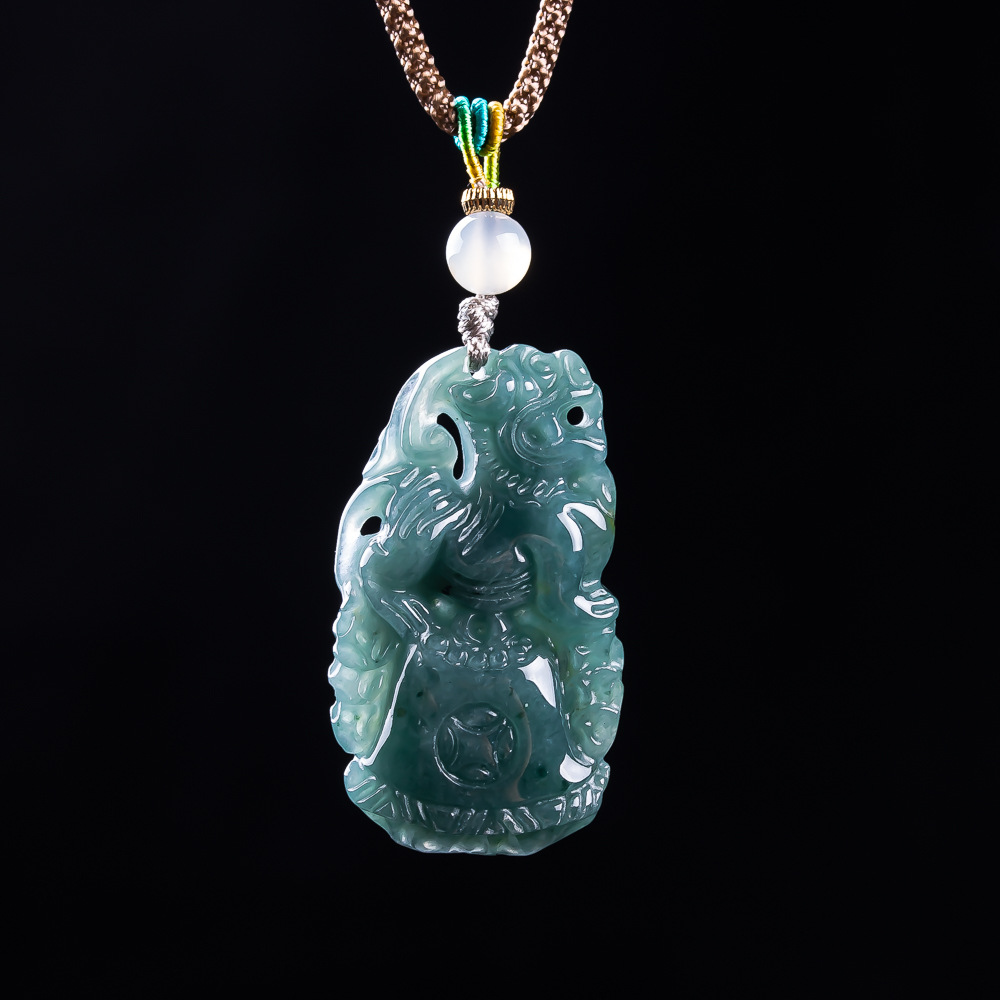 Necklace Pendant - Pingente Pixiu de Jadeíta Birmanesa, Talismãs