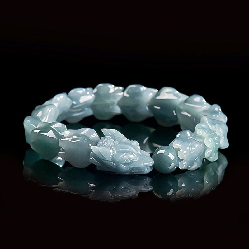 Jewelry & Watches Store - Pulseira de Jade Birmanês Azul com