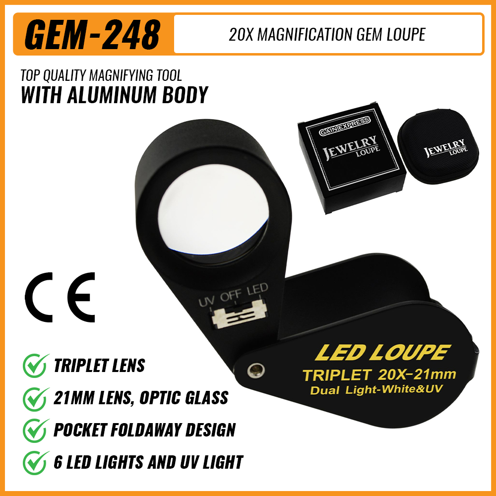 Collectors Coins Jewelry & Watches Of Smithtown - 20x lupa de jóias 21mm luz