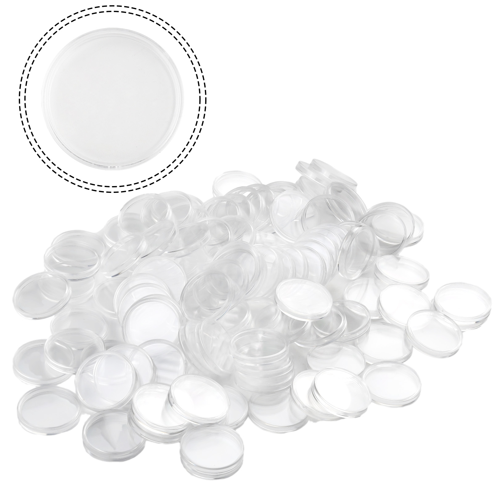 100 Cápsulas Plásticas Transpa - Collectors Coins Jewelry & Watches Of Smithtown avaliação e preço