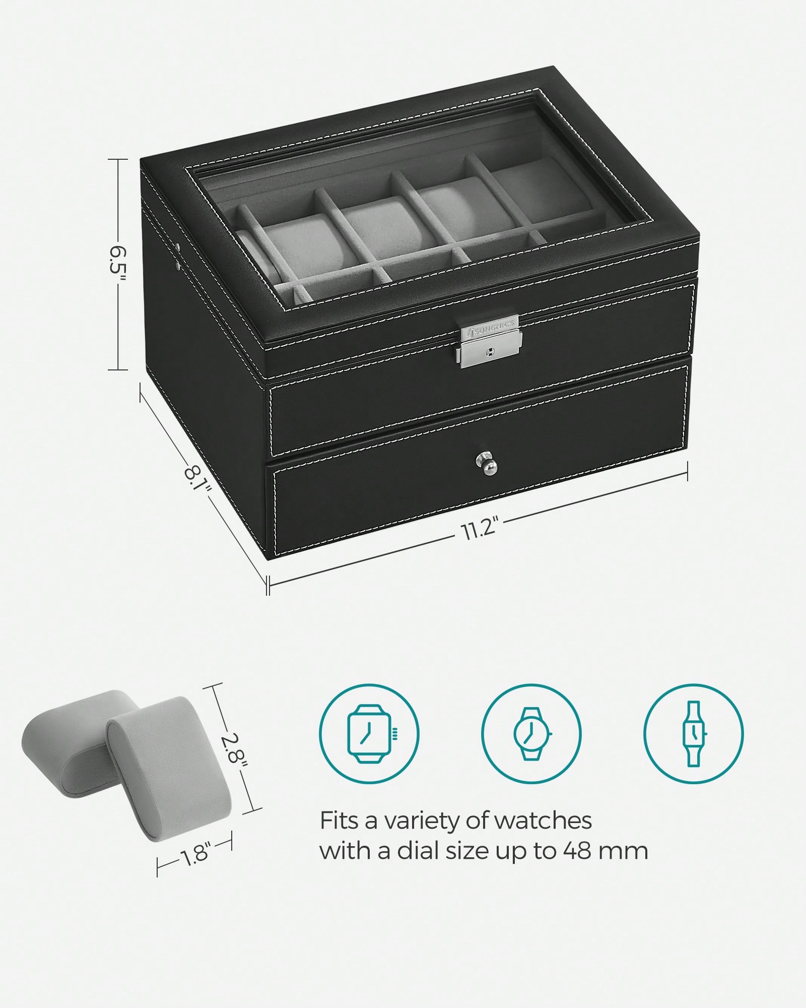Caixa para Relógios com 20 Com - Jewelry Watches Box avaliação e preço