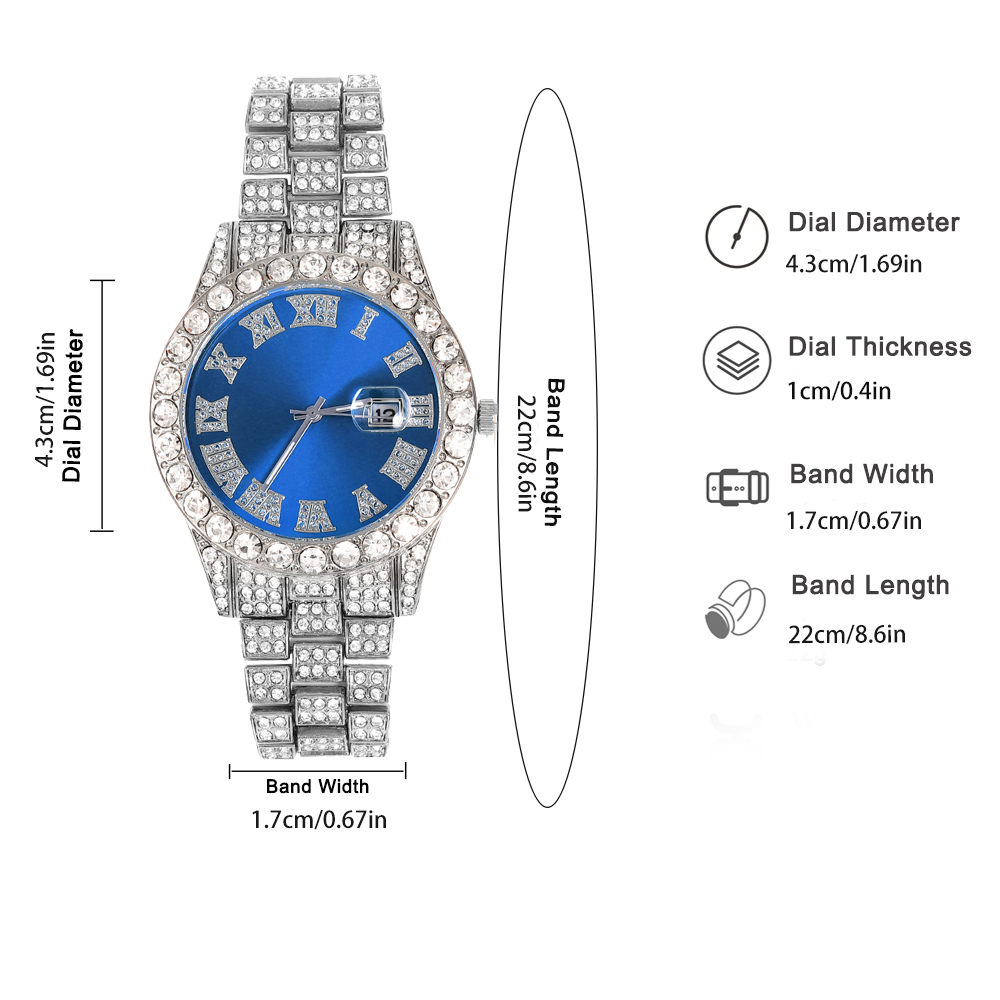 3 pçs hip-hop relógio conjunto - Jewelry Watches Silver avaliação e preço