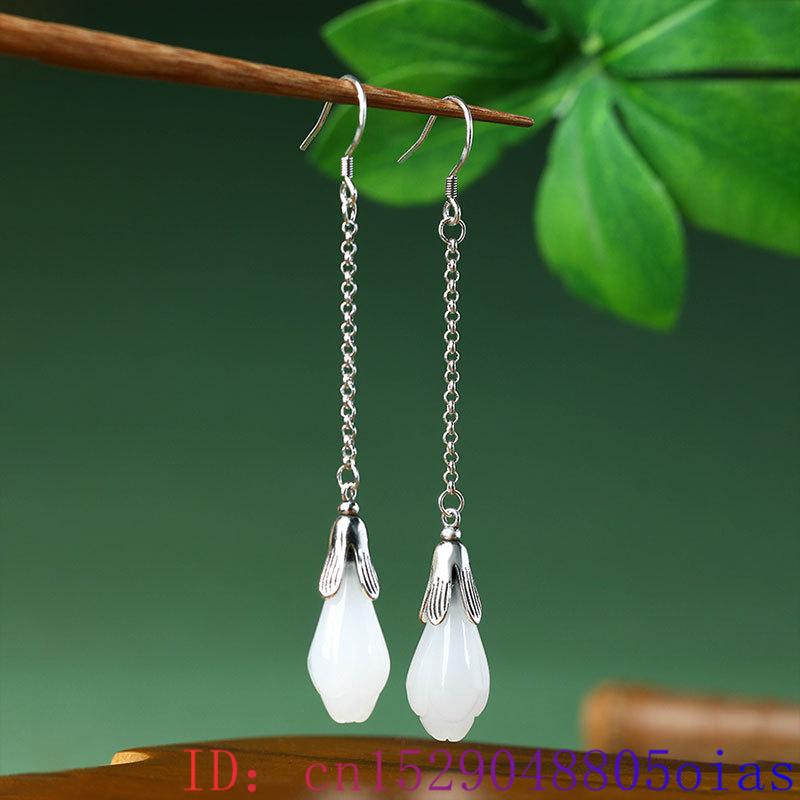 Branco real jade flor brincos  - Luxury Gifts Jewelry & Watches Namfleg Mostar avaliação e preço