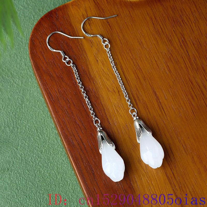 Branco real jade flor brincos  - Luxury Gifts Jewelry & Watches Namfleg Mostar avaliação e preço