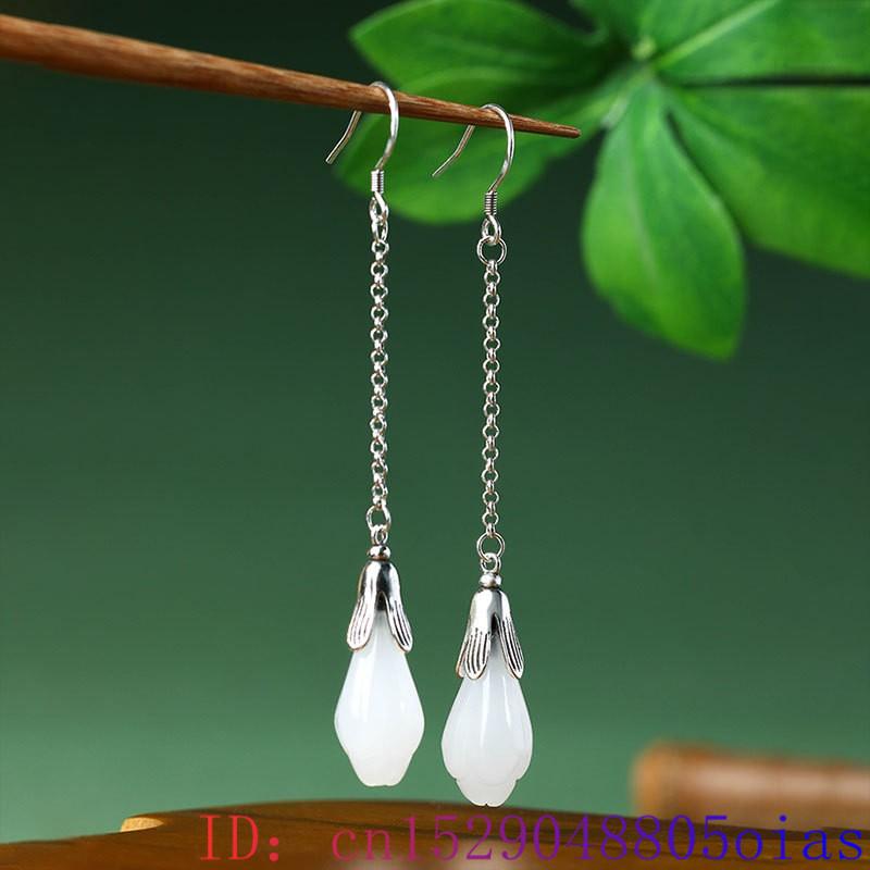 Branco real jade flor brincos  - Luxury Gifts Jewelry & Watches Namfleg Mostar avaliação e preço