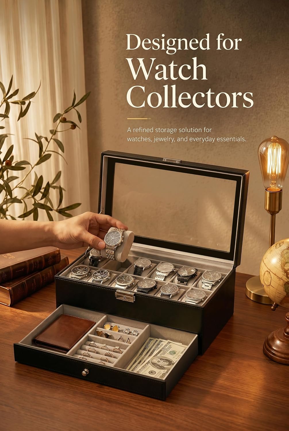 Organizador de Relógios para H - Jewelry Watches Box avaliação e preço