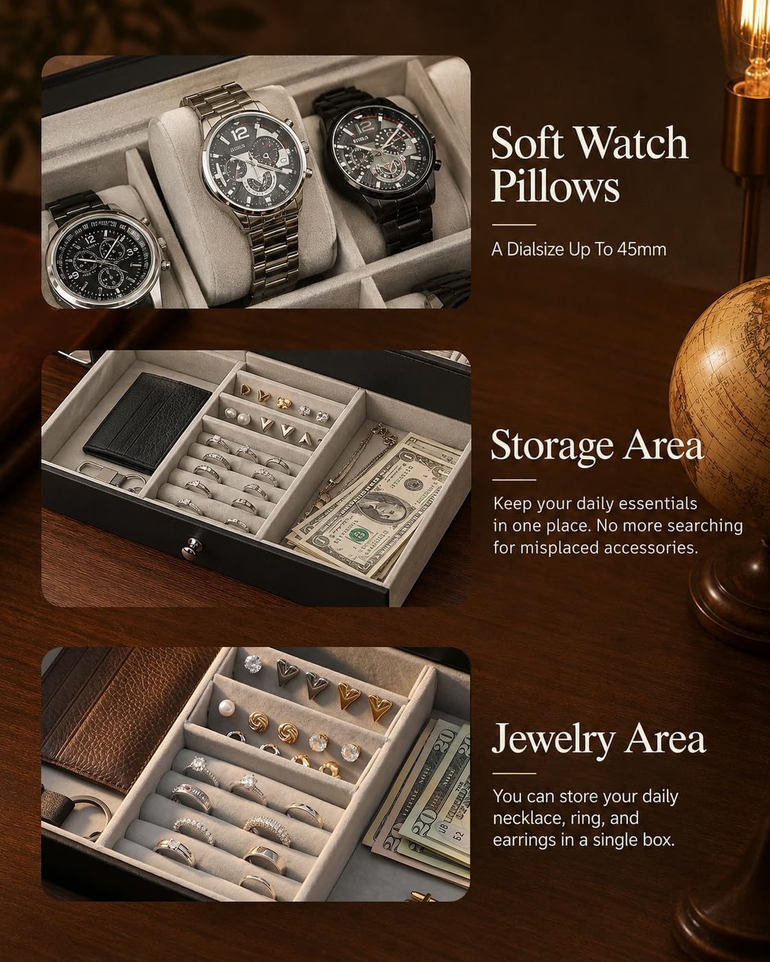 Organizador de Relógios para H - Jewelry Watches Box avaliação e preço